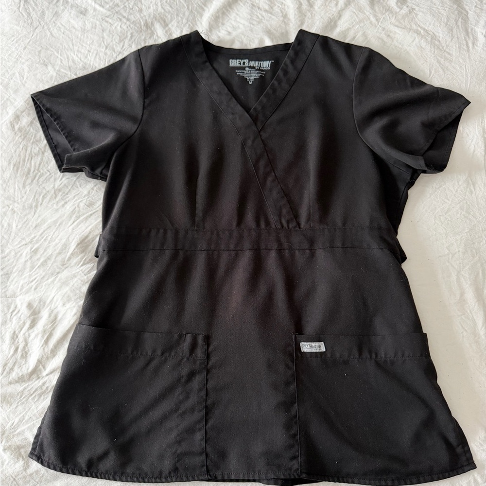 Grey's Anatomy Black Scrub Top